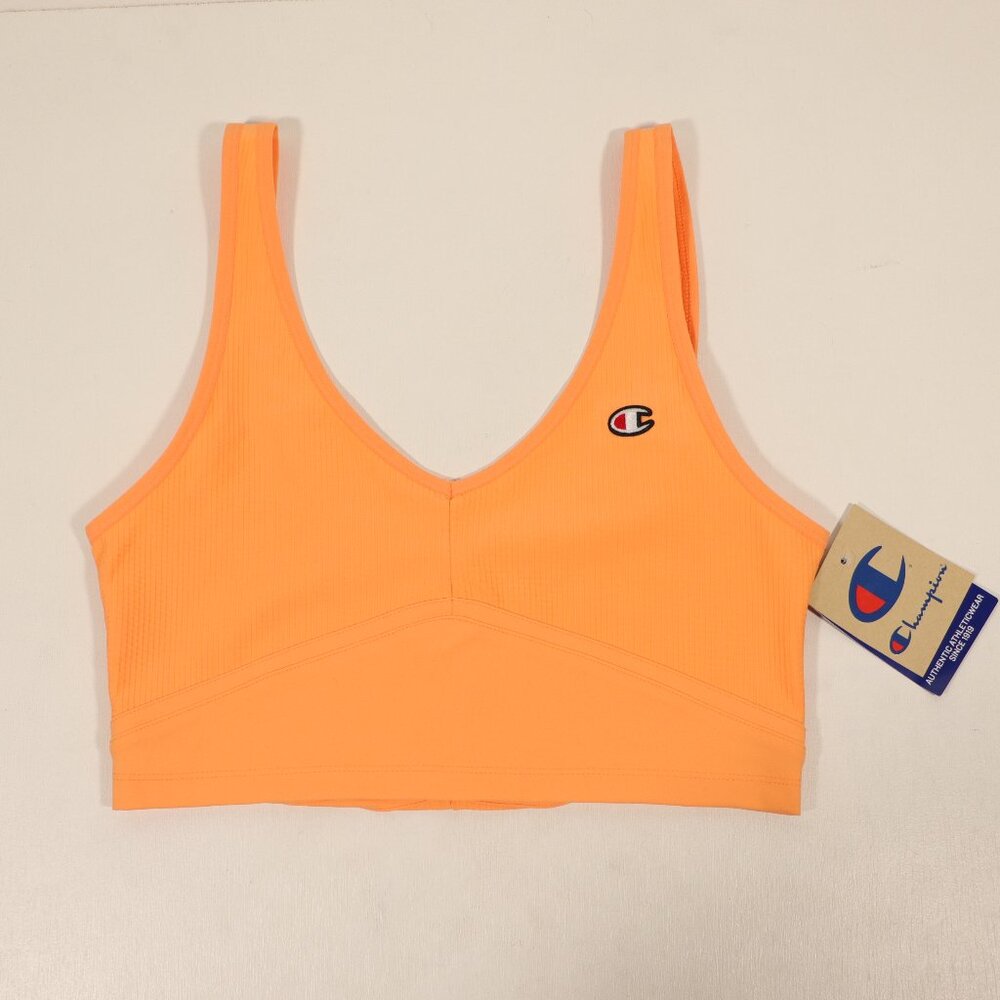 NWT Champion Ribbed Orange Sports Bra Size Small